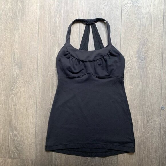 Lululemon Scoop Me Up Tank Top Black Racerback Size 4 - Picture 2 of 11